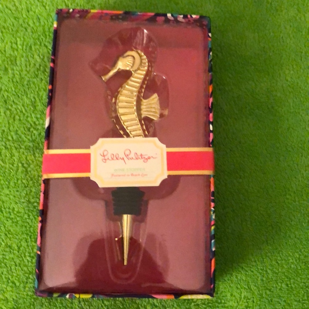 NWT Lilly Pulitzer Seahorse Wine Stopper